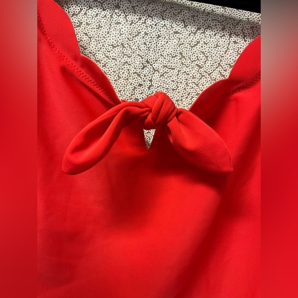 J.Crew Scalloped one-piece swimsuit with bow NWT | size Large - Picture 4 of 9